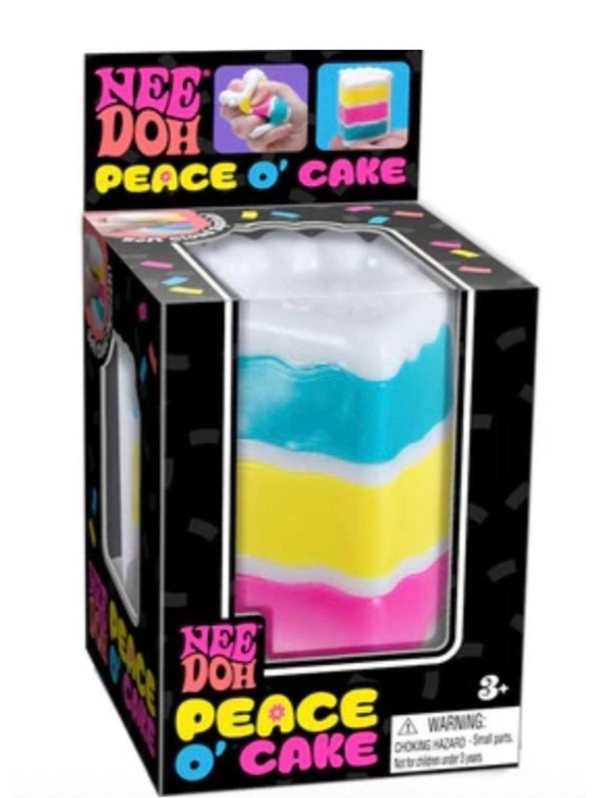 NeeDoh Other - NeeDoh Peace O' Cake Rainbow Layered Squishy Toy - Pink, Yellow, Blue, White